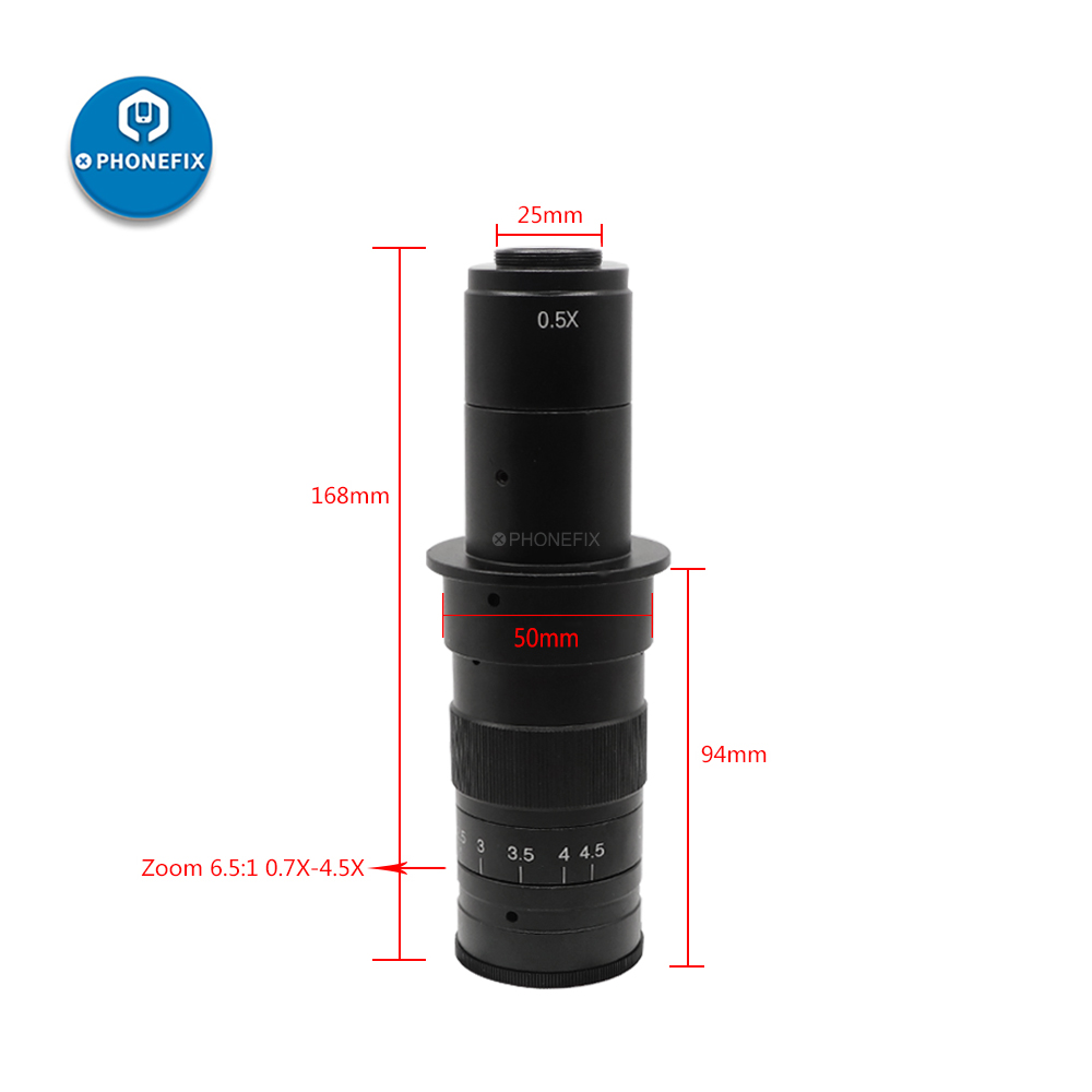 Adjustable 120X 130X 180X 200X 300X Zoom C mount Lens 0.7X~4.5X ...