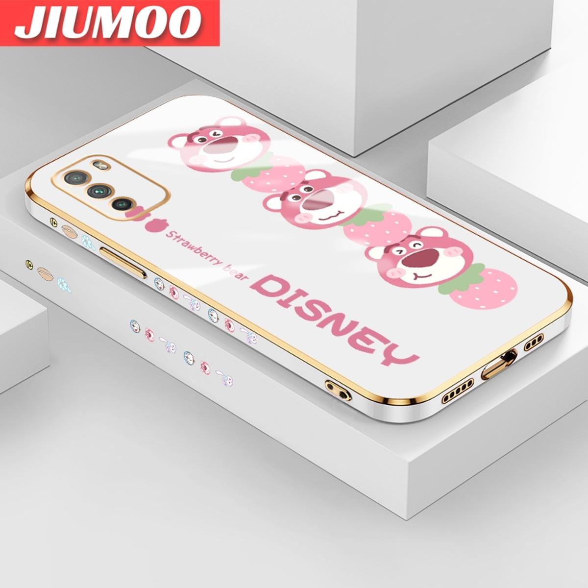 JIUMOO For Xiaomi MI POCO M3 Case Cartoon Cute Lotso Bear Side New Design Phone Case Square Edge Pattern Silicone Softcase Luxury Plating Casing Full Cover Camera Shockproof Protection Cases