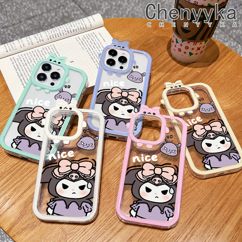 Chenyyka For OPPO A16K A16E A16 A16s A54s Case Cartoon Cute Kuromi Colorful Little Monster Camera Lens Soft Silicone Transparent Phone Cases Fashion Clear Shockproof Protective Case. 