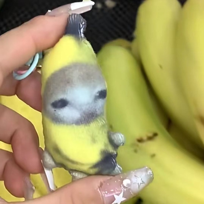 Cute Crying Sound Banana Cat Keychain Creative Happy Cat Crying Banana Cat Doll Pendant Phonating Cat Stuffed Plush Gifts. 