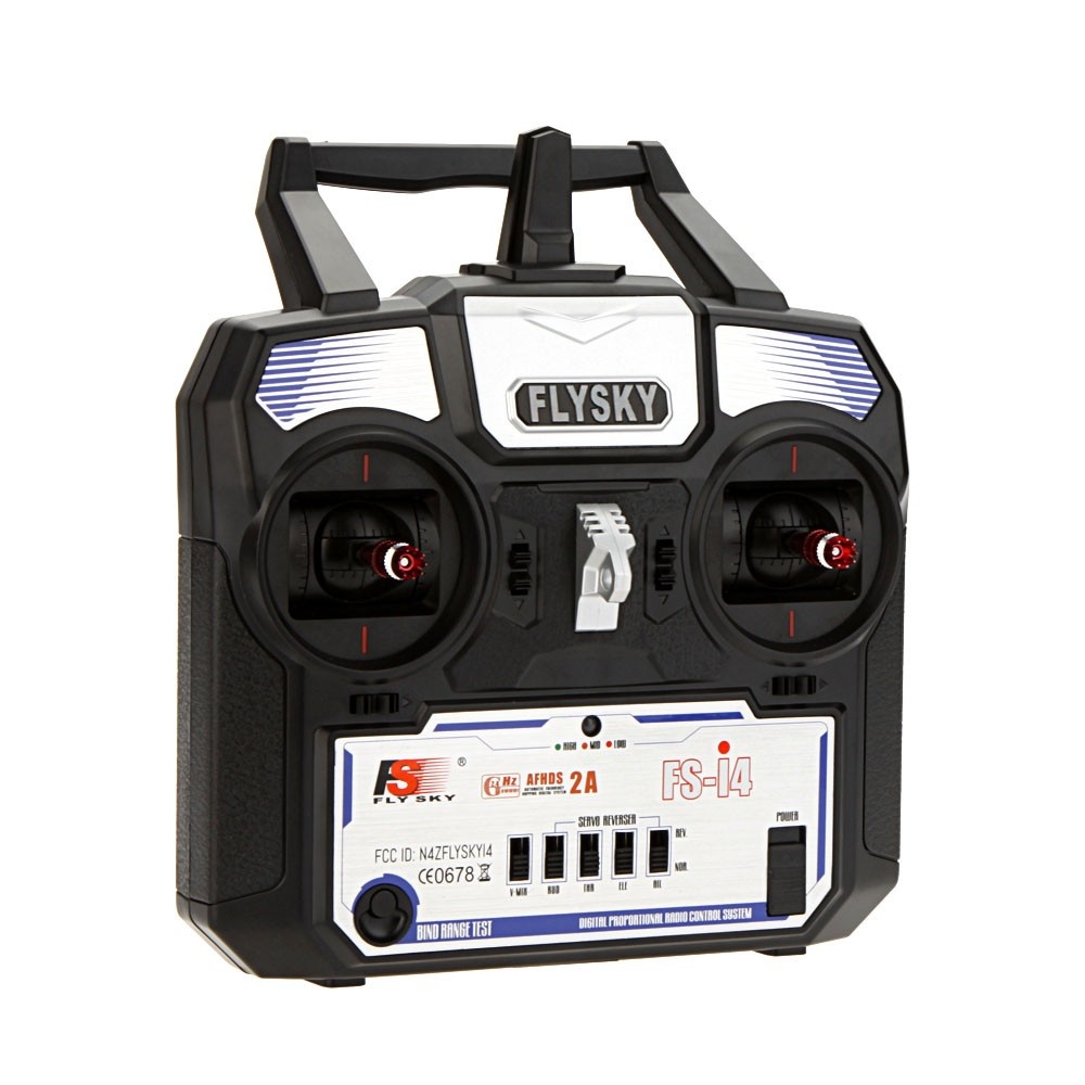 Flysky FSi4 AFHDS 2A 2.4GHz 4CH Radio System Transmitter for RC Helicopter Glider with FSA6 Receiver. 