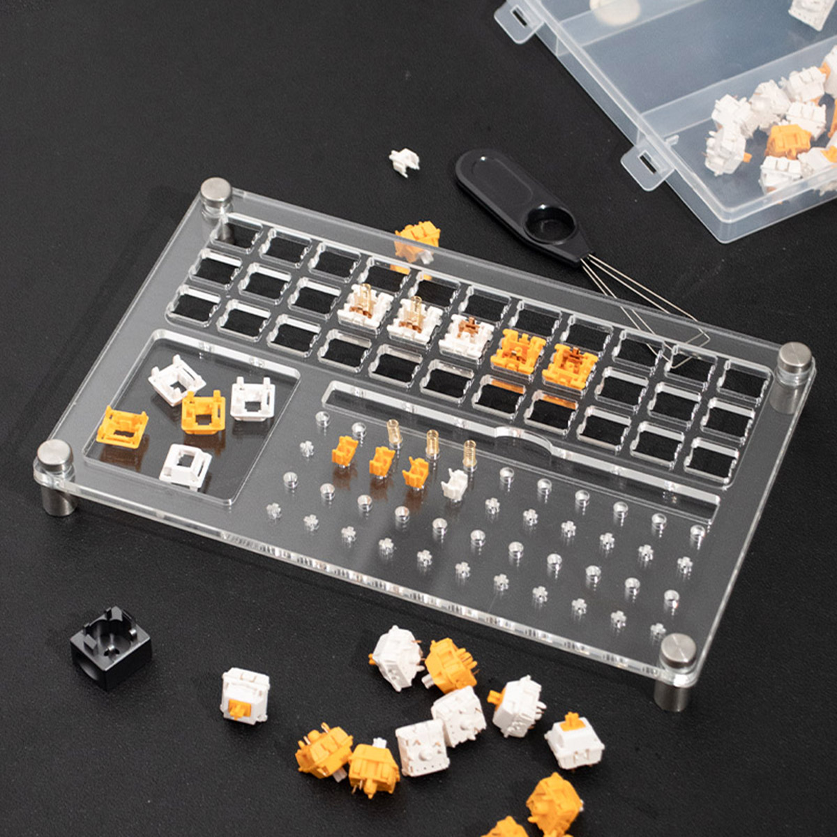 Good night Switch Tester er Key Caps Tool Acrylic Lube Station Double-Deck Removal Platform Keycaps Puller Mechanical Keyboards DIY Kit. 