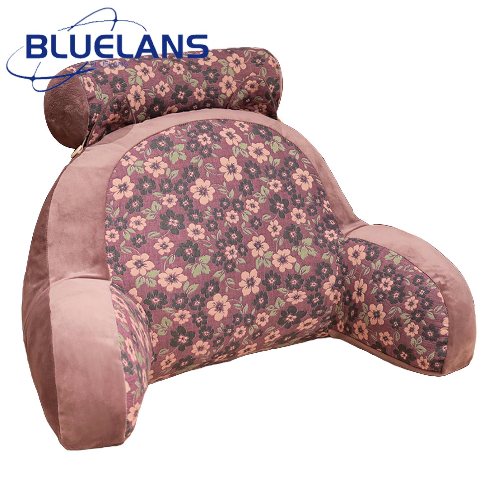 Flower Pattern Pillow Floral Pattern Headboard Cushion Soft Supportive Back Pillow for Neck Back Waist Fully Filled Pillow