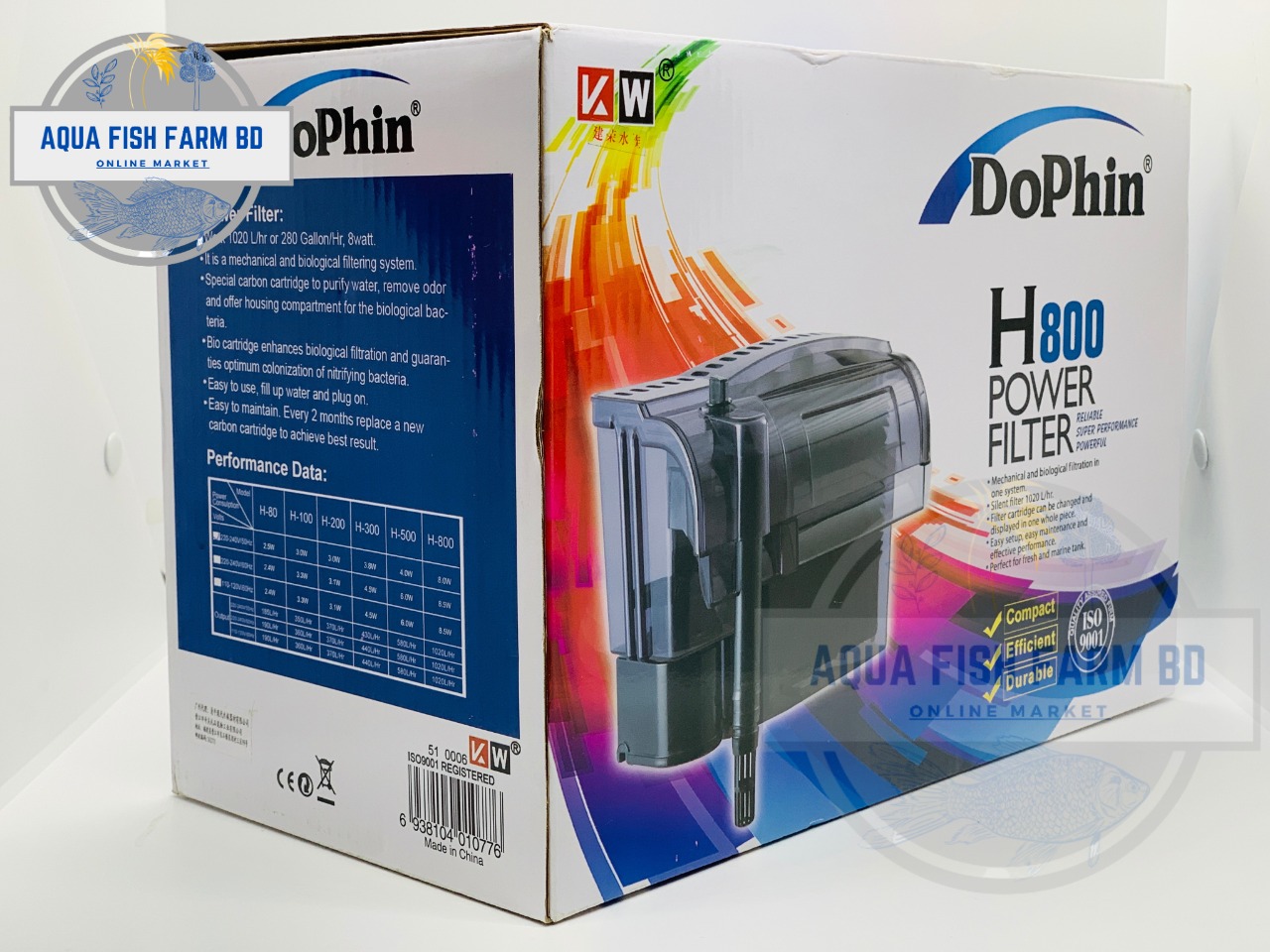 Dophin H800, Big Size Power Filter, Hang On Filter For Fish Tank. 