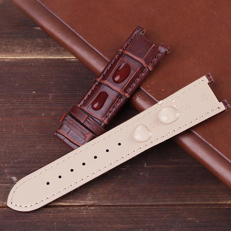 For Gucci Guess Cartier Pasa Men with Tool 20 22mm Watch Strap Bamboo Knot Pattern Concave Interface Genuine Leather Watchband. 