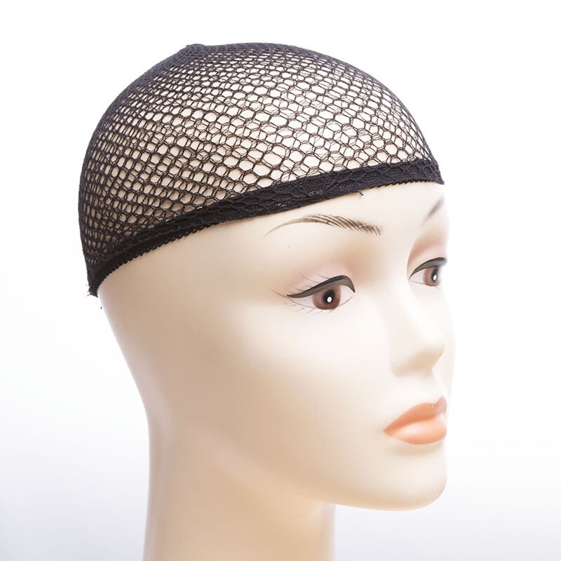 Wig Cap Open End Mesh Net Liner Weaving Cap Brown and Black. 
