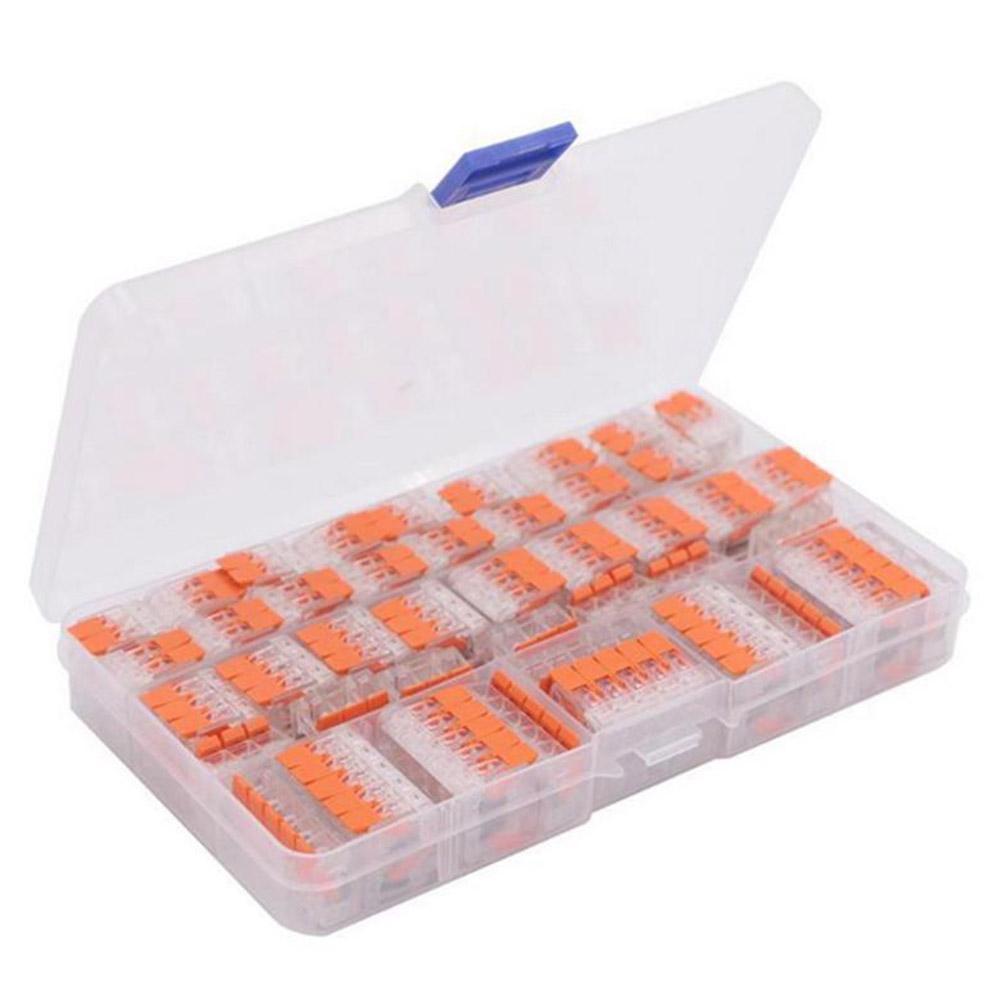 For Wago 221 Electrical Connectors Wire Block Clamp Wire Connector Improvement Terminal Reusable Cable Home Terminal Lamp U3C3