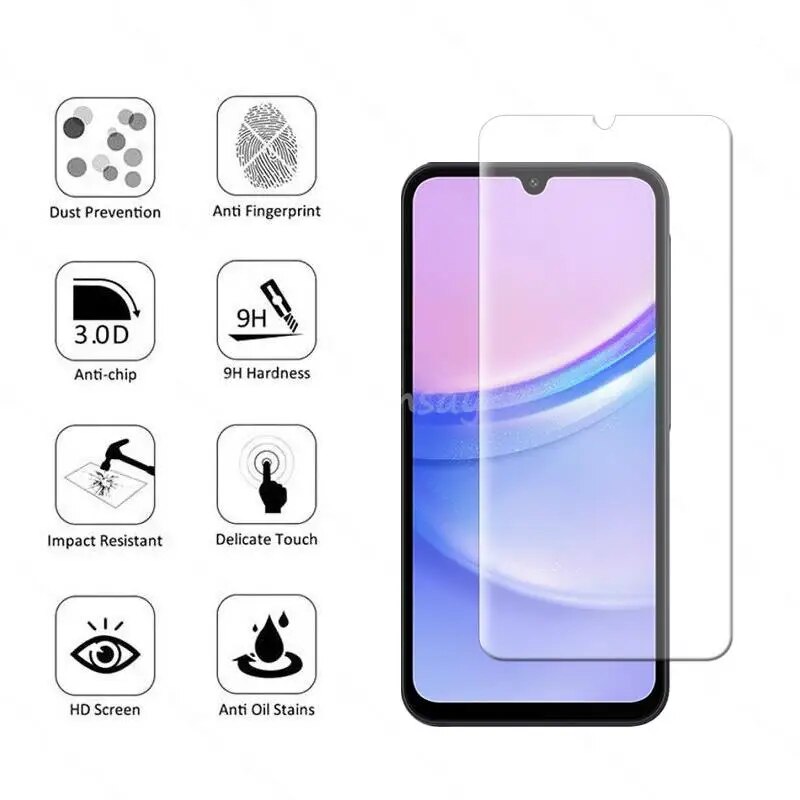 For Samsung Galaxy A15 Glass for Samsung A15 Tempered Glass Screen Protector Camera Lens Flim Galaxy A15 A14 A25 A05 A05S Glass. 