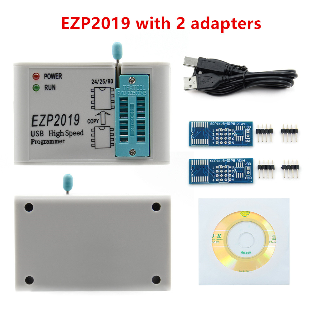 【YIYANGMAOYI111】EZP2019 USB SPI Programmer with Adapter Support Win7 Win8 24 25 93 EEPROM Flash Bios Minipro Calculator Small. 