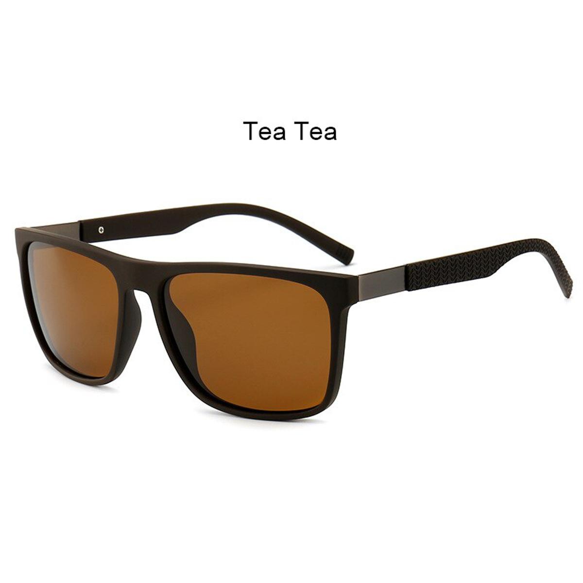 【VisioN Shop】C6 tea teaHBK Advanced Square TR90 Photochromic Polarized Men Driver Interchangeable Adaptive Lense Sun Glasses