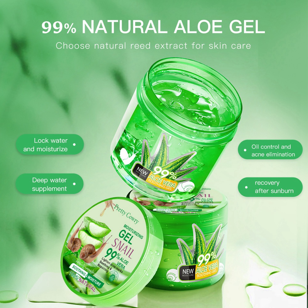 Snail aloe vera gel natural moisturizing pretty cowry after sun repair soothing gel aloe gel| Alibaba.com