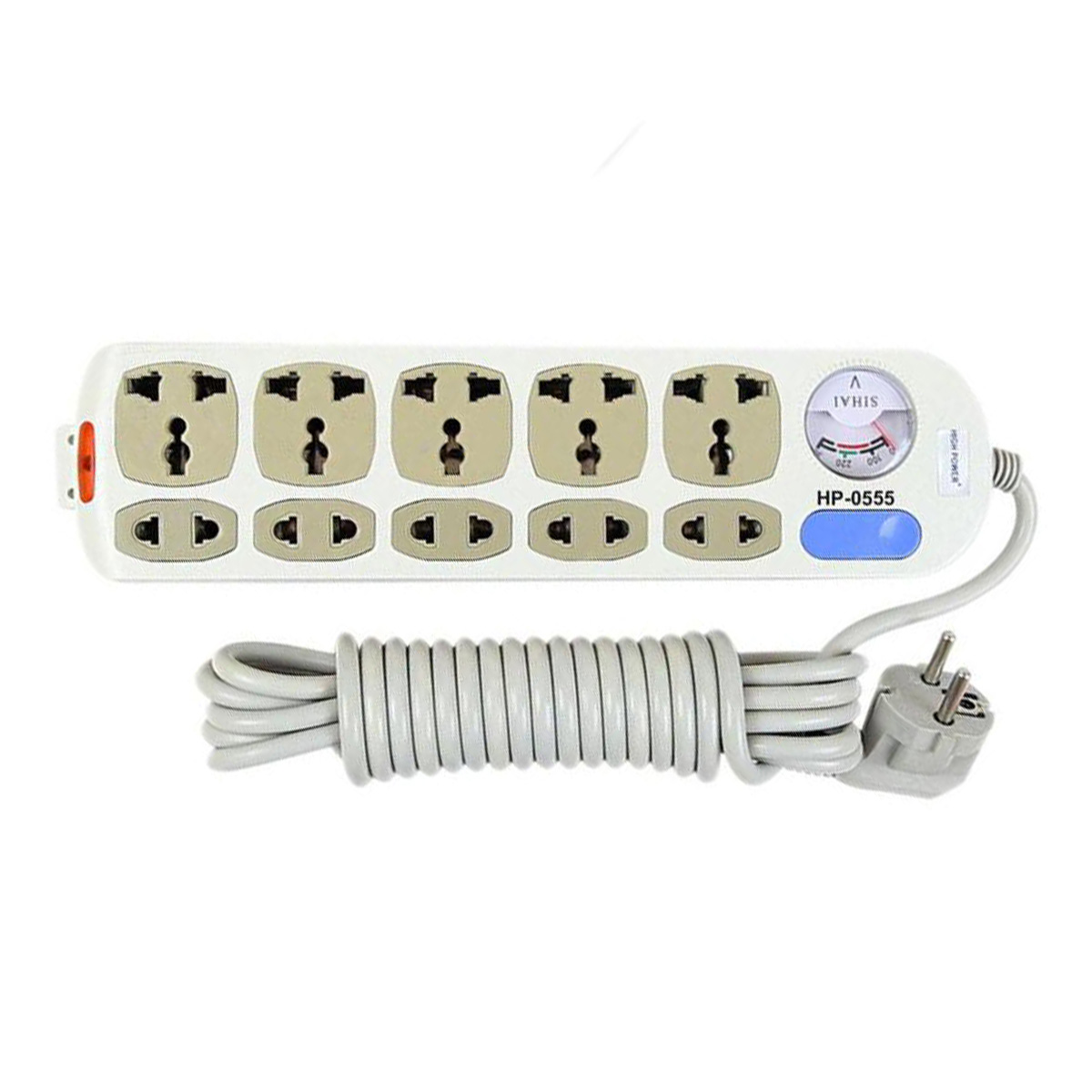 Multiplug 10-Port Socket HP-0555 - 5 Meter | Efficient Power Distribution with 16ft Reach for Ultimate Convenience. 