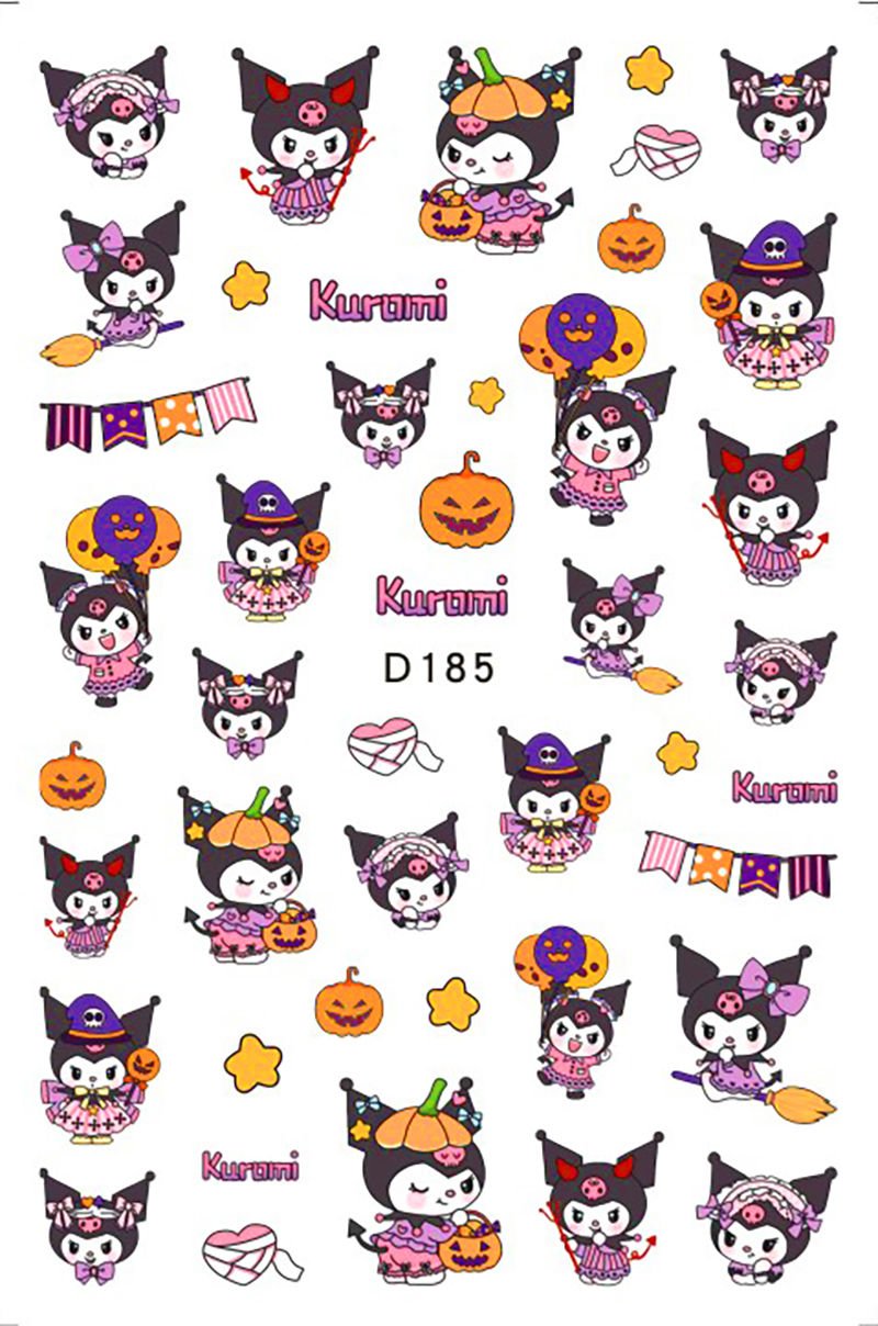 1PCS 3D Sanrio Anime Hello Kitty Nail Sticker Kawaii Cartoon Kuromi Melody Cinnamon Dog Pacha Dog Nail Art Decorations Stickers