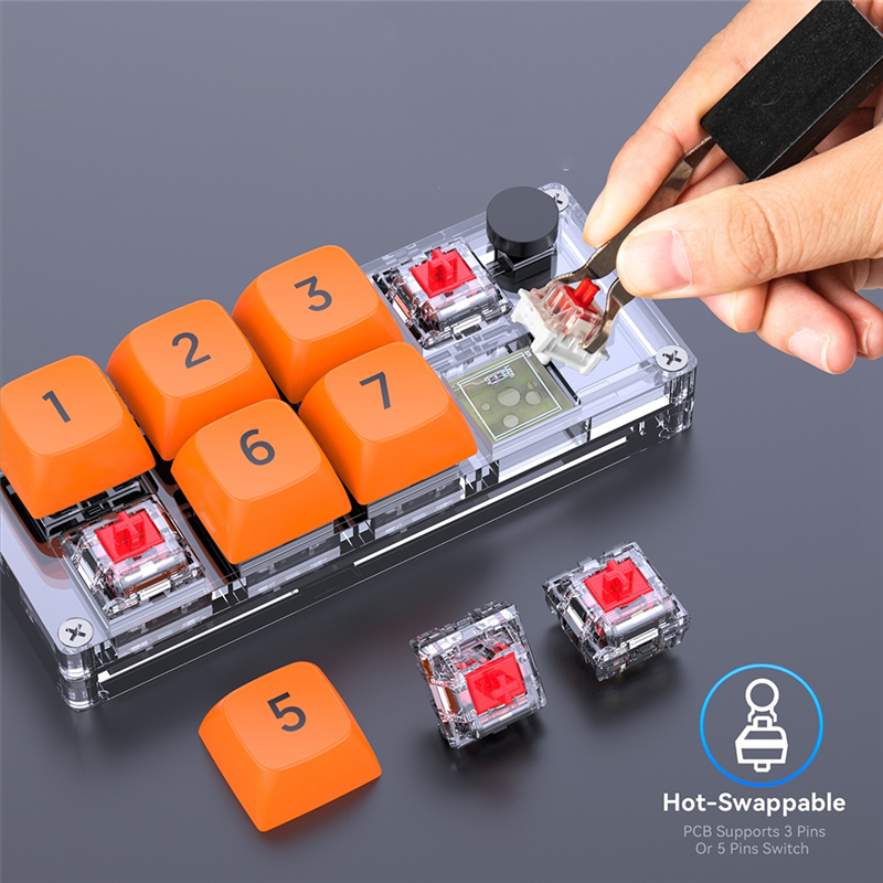 MKESPN RGB Programming Custom Mechanical Keyboard and Gaming Mouse Combo 8 Key Copy Paste Mini Button Accessory Part Kit for Photoshop Hotswap. 
