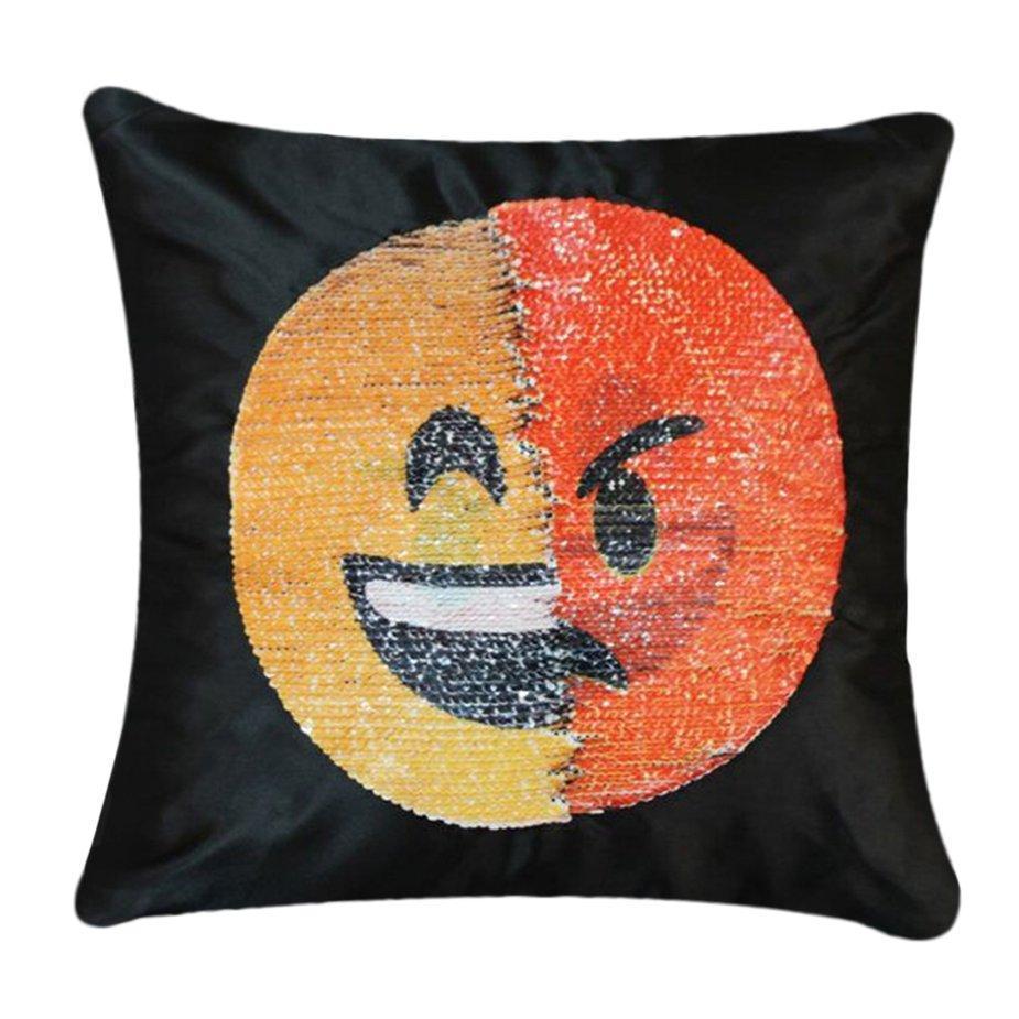 emoji sequin pillow