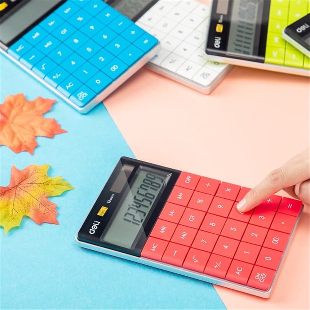 Deli 1589 Slim Type Big Screen & Big Button Mathematics Calculator. 