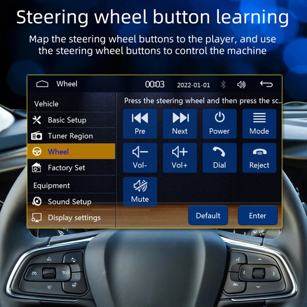 7 Car Stereo Radio Single Din Dynamic Lighting Touch Screen Player Compatible For IOS Auto Interaction System/Android Auto. 