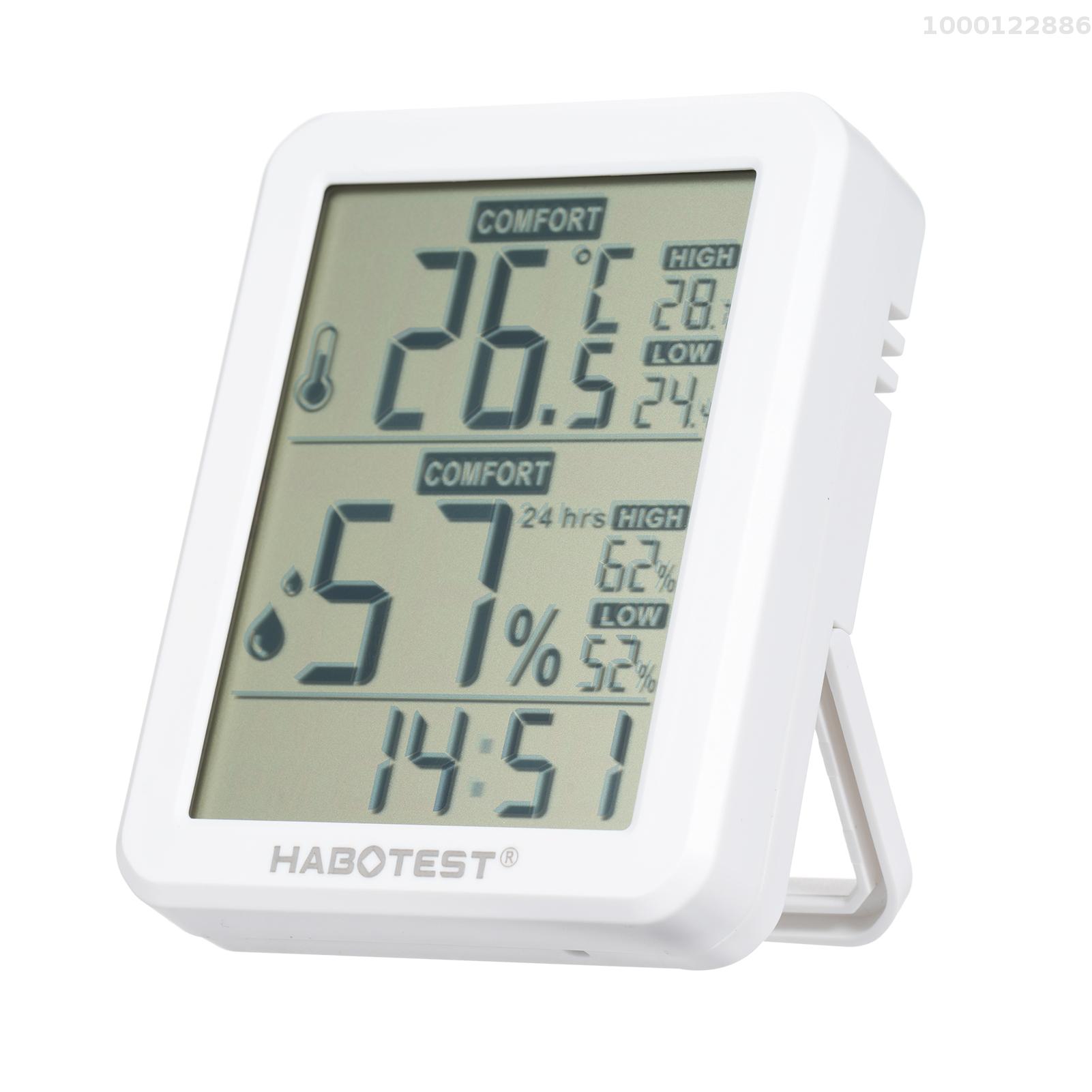 KKmoon HABOTEST Mini Digital Hygrometer and Thermometer Indoor Humidity Meter Room Temperature Sensor with Stand and Hole Temperature and Humidity Monitor Gauge for Home Greenhouse Garden Cellar Closet Guitar Case. 