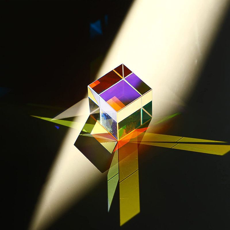 Sun Catcher Chromatic Prism Light Cube Six-sided Polished Cube Rubik's Cube Glass Source Manufacturer. 
