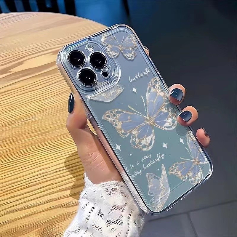 For Tecno POP 9 /SPARK GO 1/SPARK GO 2025 Gradient Blue Butterfly Case