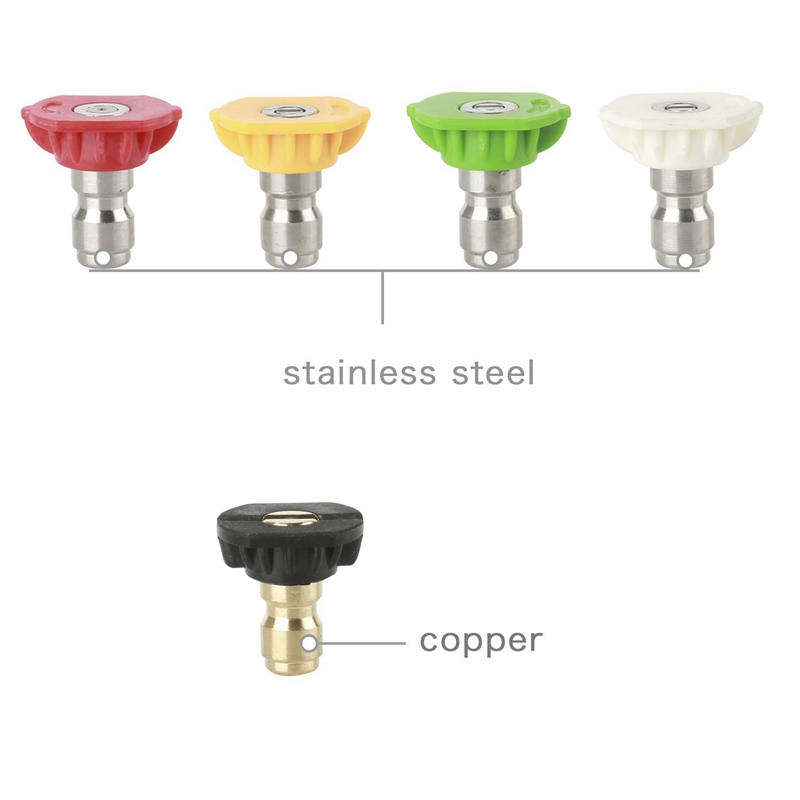 BRADOO- 7x High Pressure Washer Kit, 7 Power Washer Spray Nozzle Tips,1/4 Inch 4500 Psi (2.5 Gpm) & 5Pcs Pressure Washer Spray Nozzles 1/4 Quick Connection Spray Tip Set (4.0 Gpm). 