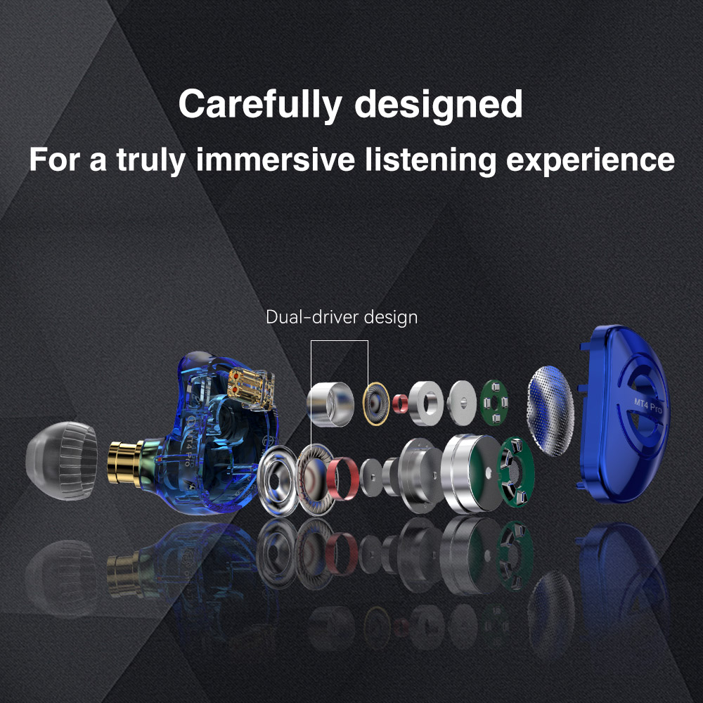 TRN MT4 PRO 2DD In Ear Earphone Bass High-Performance Dual Dynamic HiFi Running Noise Cancelling Headset TRN Flagship Store. 