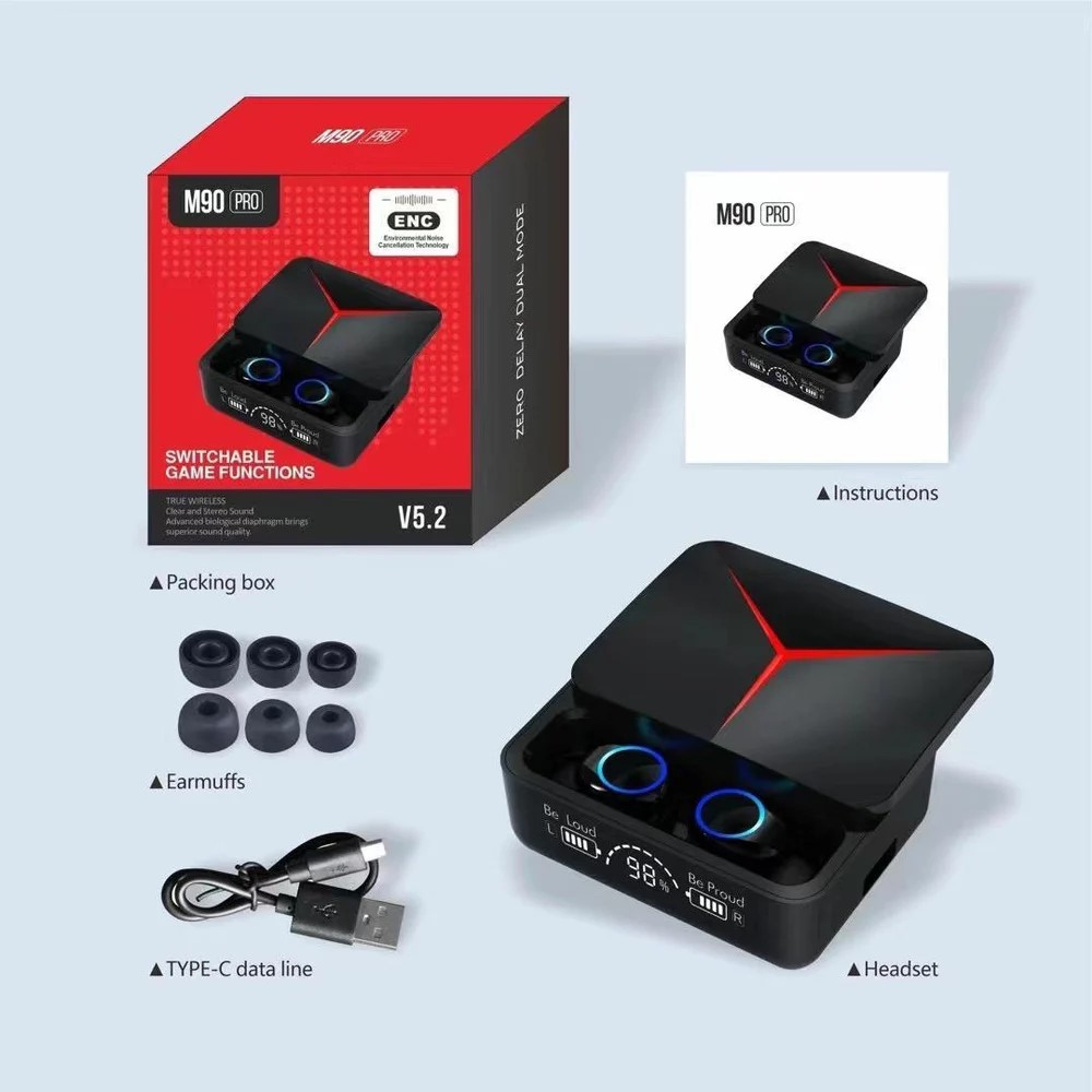 M90 Pro Earbuds TWS Earphone Touch Control Wireless Bluetooth 5.2 Headphone| UiiSii HM12 Gaming Headset On-Ear Deep Bass Good Treble Earphone| P47 - wireless Bluetooth headphone. 