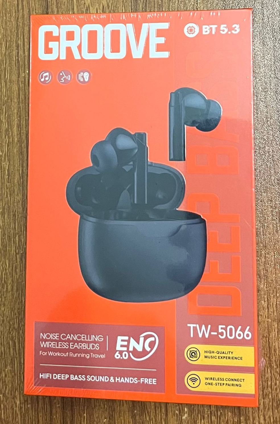 Groove TW-5066 Wireless Earbuds With Noise Cancelling Feature - Bluetooth Headphone