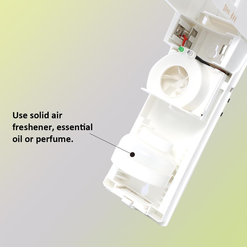Migeet Pure White Fan Type Essential Oil Fragrance Machine Wall-mounted Tabletop Dual Purpose Automatic Air Freshener with Light Sensor and Timer. 