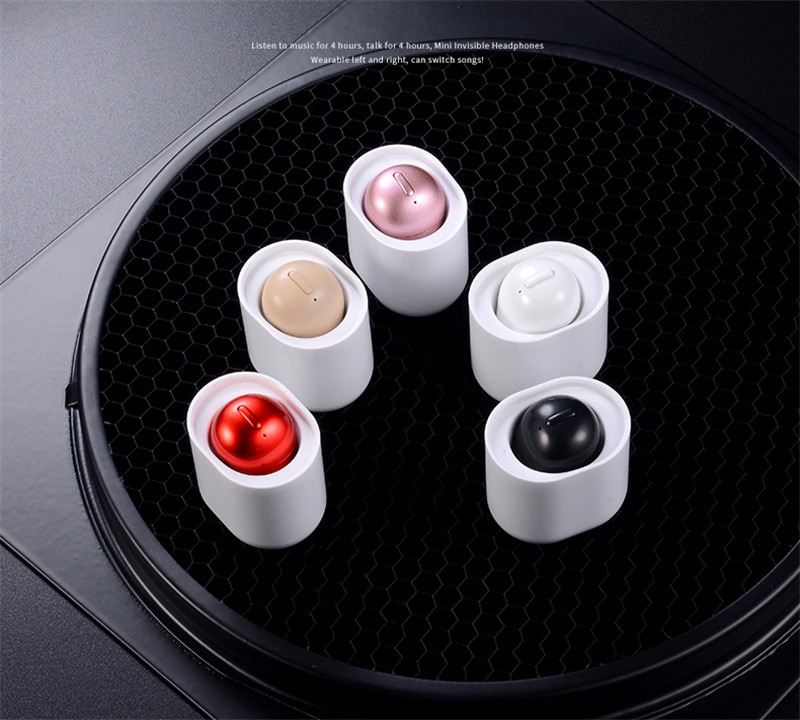 【happy one】Mini Invisible Wireless with Mic Earpiece, No flash, Half No Pain Micro Mono/Twin Bluetooth Earbuds. 