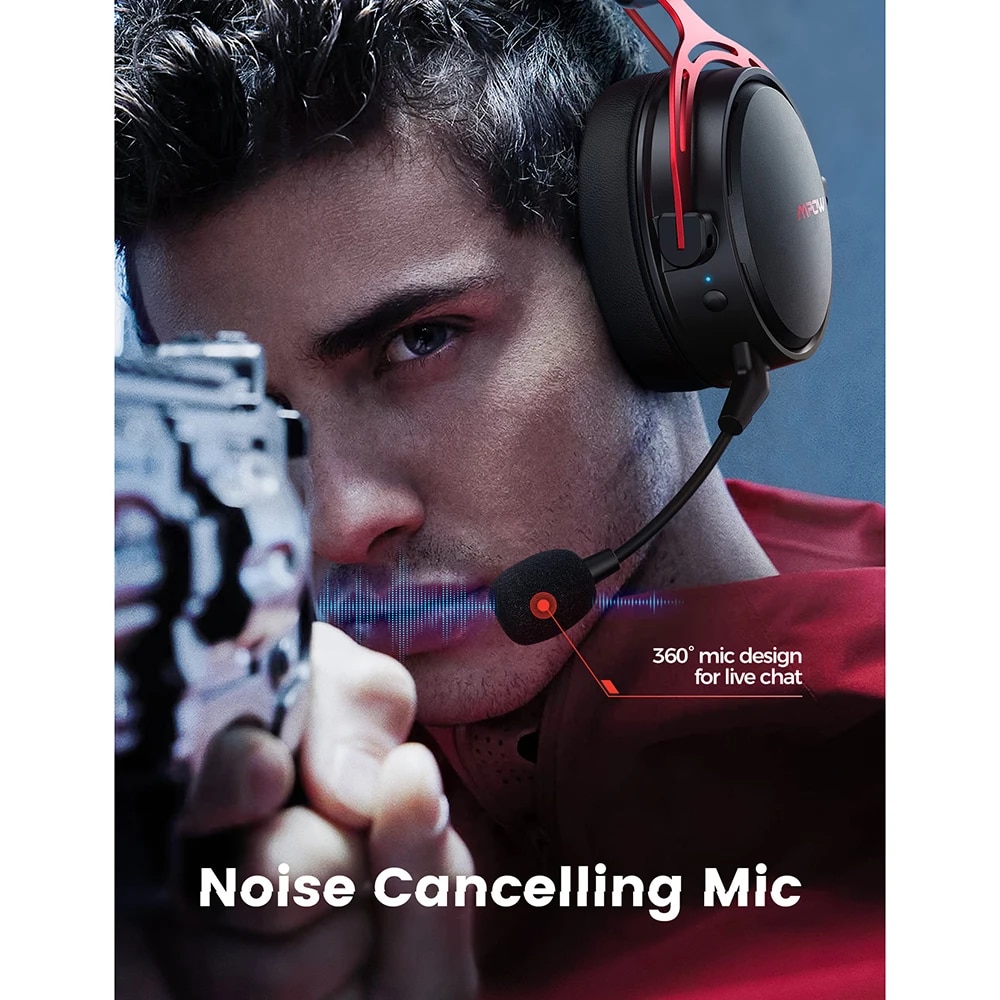 Mpow Air 2.4G Wireless Gaming Headset for PS5/PS4/PC Computer Headphone with Noise Cancelling Mic USB Transmitter for PC Gamer. 