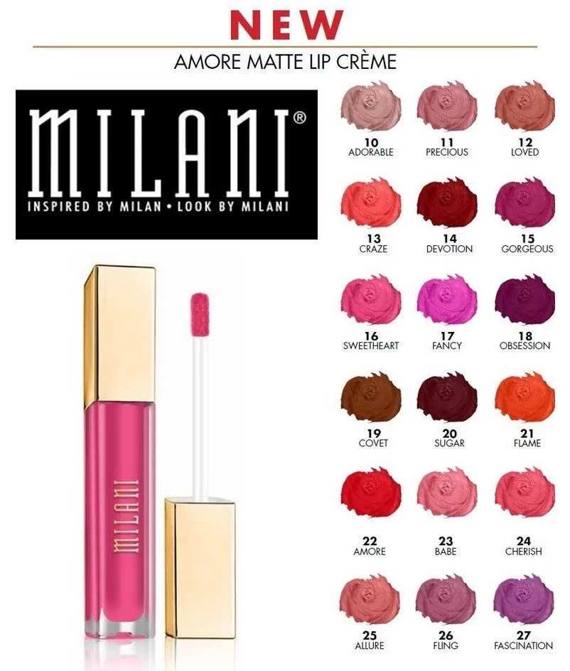 Milani Amore Matte Lip Crème - Babe 23 (0.22 Fl. Oz.) Cruelty-Free Nourishing Lip Gloss with a Full Matte Finish. 