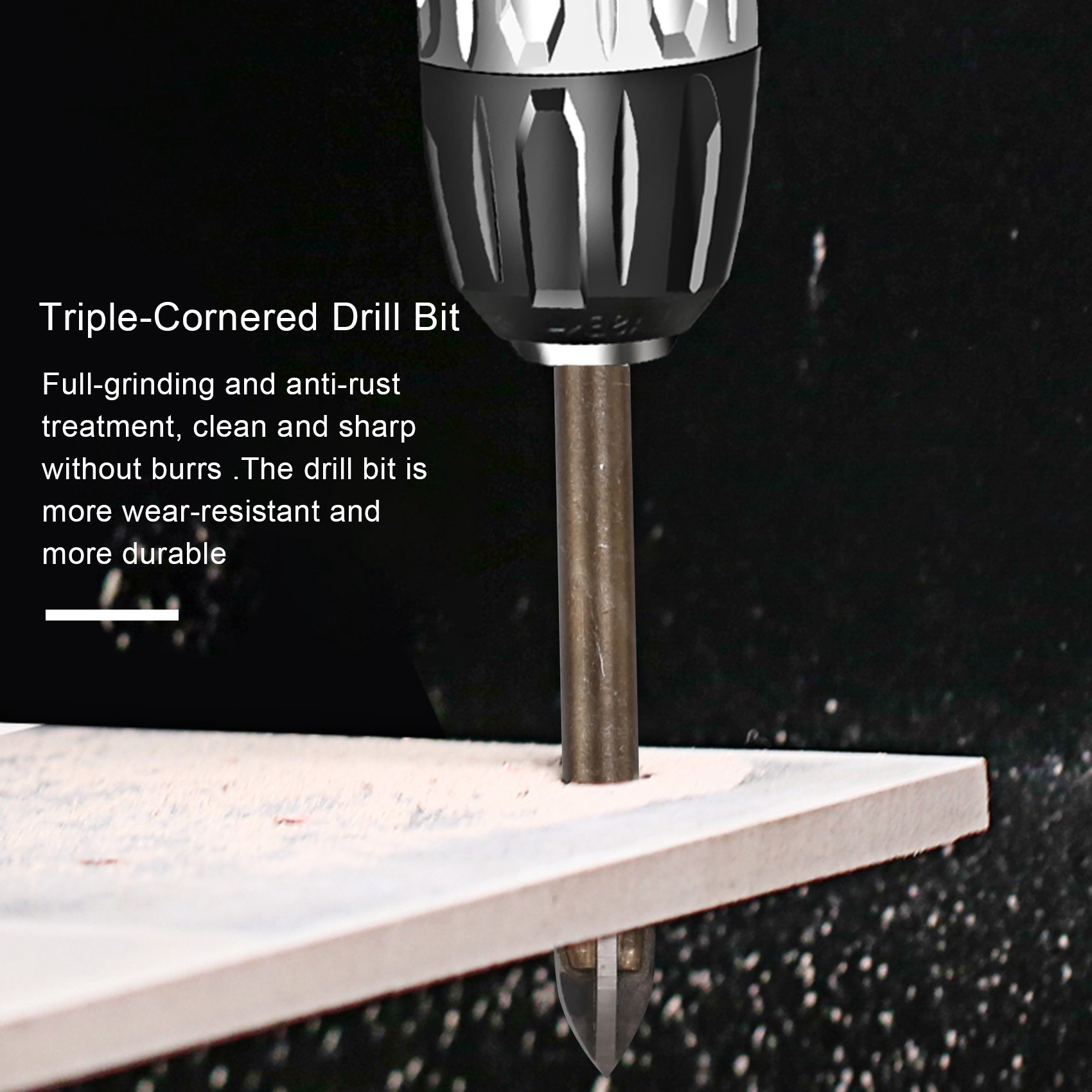 Efficient Universal Drilling Tool, Multifunctional Triple-Cornered Cross Alloy Drill Bit Set. 