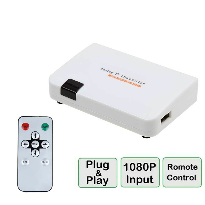 1080P HDMI-Compatible To RF Coaxial Converter Box Analog TV Transmitter With Remote Control Cable Signal Transmitter Adaptor New
