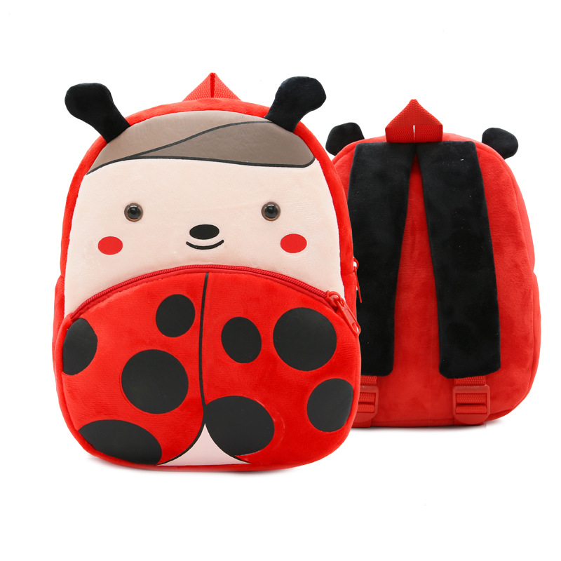 2-4 years old zoo children's backpack, plush backpack, ladybug backpack, toddler burden reduction bag can be customized