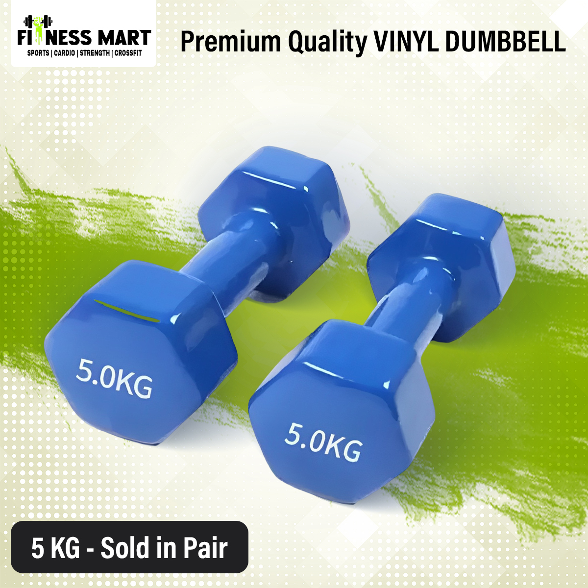 Premium Quality VINYL DUMBBELL 5KG-1 PAIR