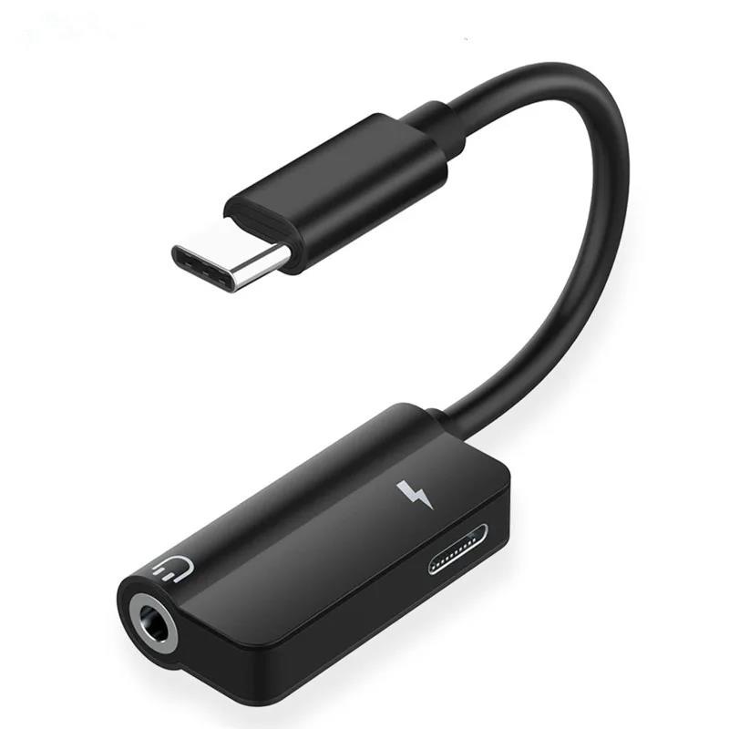 USB C DAC Adapter 2 In 1 Type C To 3.5 Earphone Adapter Audio Type-c To Earphone 3mm Jack AUX Usb C 3.5 for OPPO Usbc 3 5. 