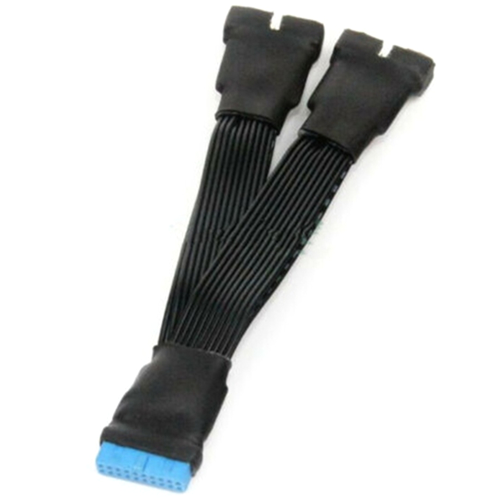2Pcs Motherboard USB 3.0 19PIN Header 1 To 2 Extension Splitter Cable,12Cm 19Pin Internal Extension Header Adapter Cable. 