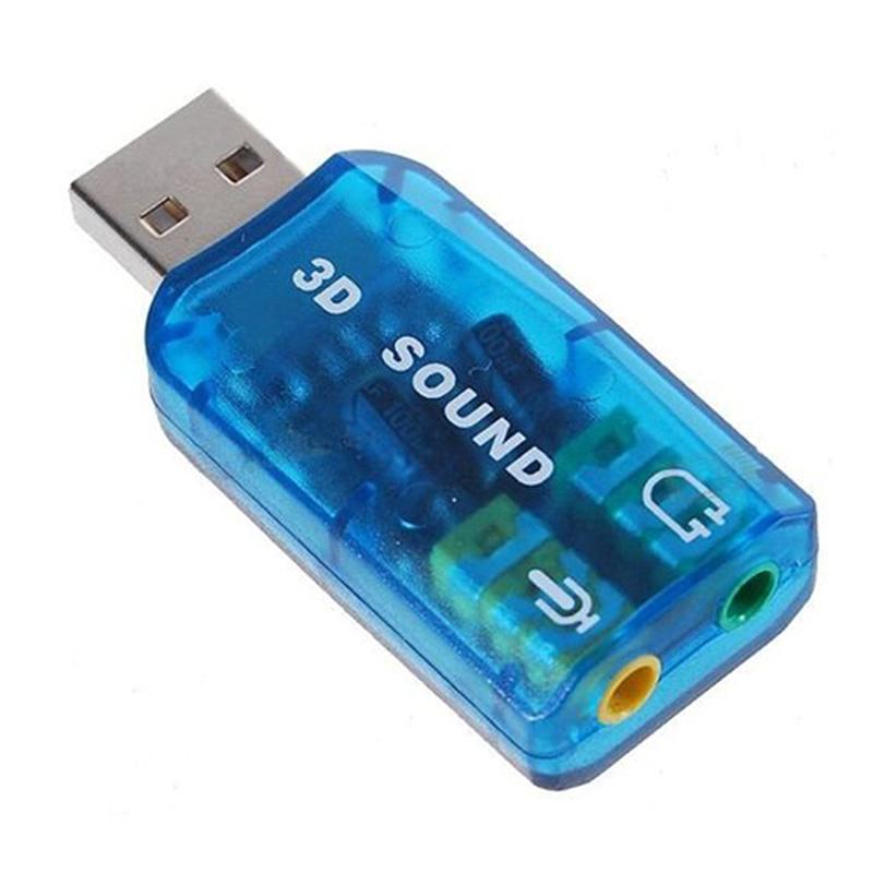External 3D USB Sound Card Audio 5.1 Adapter Channel 3.5mm Mic Speaker
