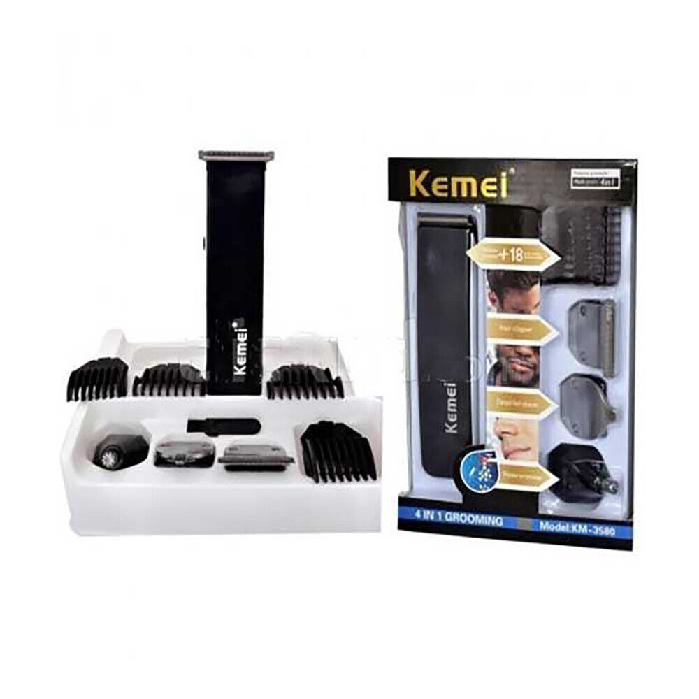 Kemei KM 3580 Multifunctional Hair Clipper Electric Titanium Hair Trimmer 4 In 1 Rechargeable Men Hair Cutting Machine-4.jpg