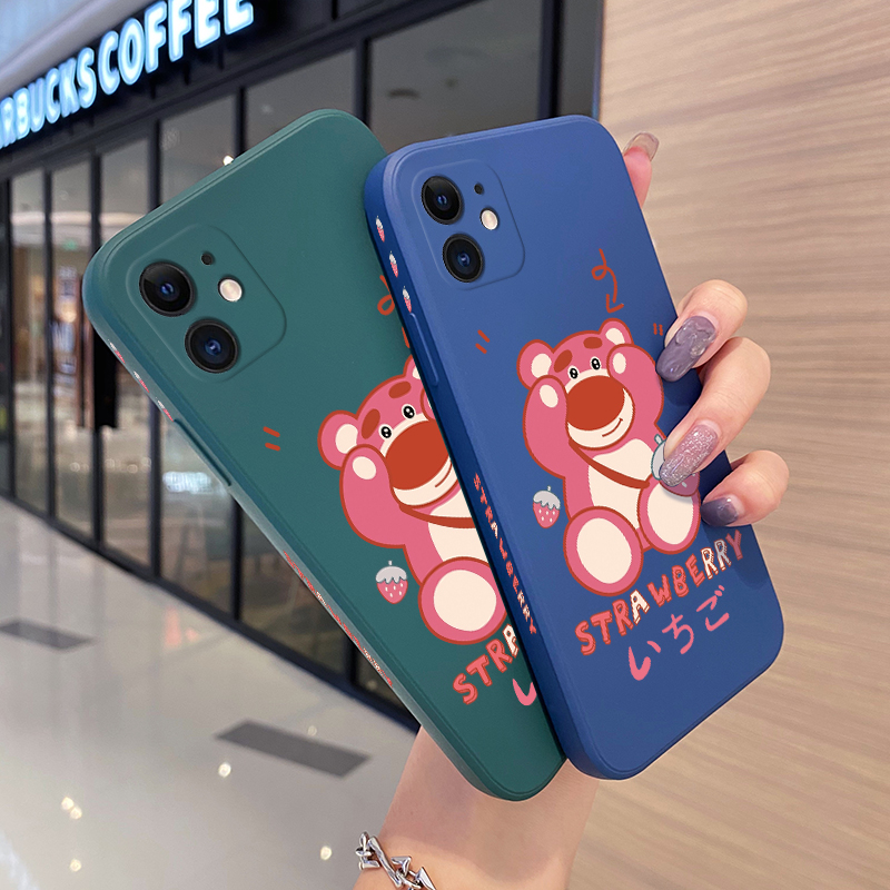 【Lejia】YIWESAN For Samsung A80 Case Thin New Design Case Side Phone Case Square Edge Casing Cute Bear Full Back Cover Cases Shockproof Protection Softcase. 