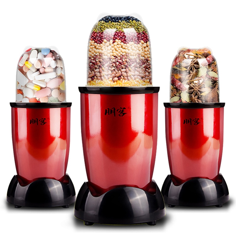 220V 2 Cups 2 Blades Mini Household Electric Fruit Juicer Automatic Dry Grinding Machine Meat Grinder EU/AU/UK/US Plug. 