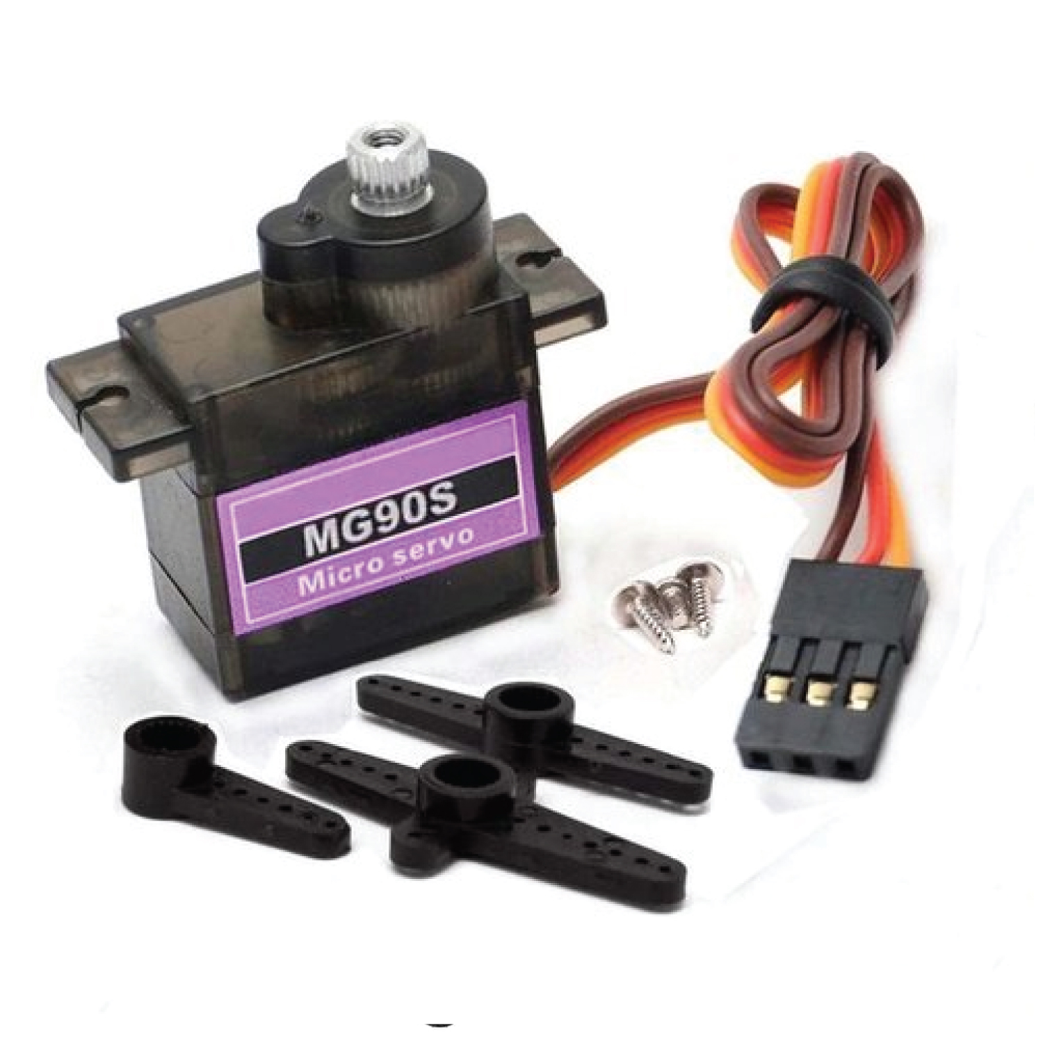 TowerPro MG90S Metal Gear Servo Motor 180 Degree Rotation for Smart Car Robot Helicopter Boat Plane Geared Micro Servo Motor compatible with Arduino Including E-book!. 