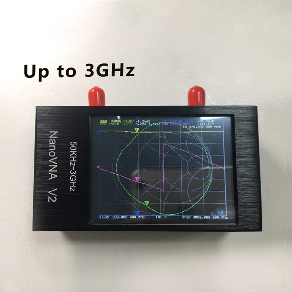 2.8 Inch Touching Screen 3G Vector Network Analyzer S-A-A-2 NanoVNA V2 Antenna Analyzer Shortwave HF VHF UHF with Aluminum Alloy Housing. 