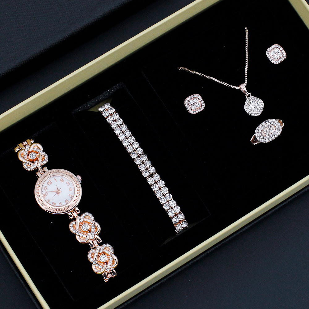 New Flower Strap Quartz Watch Women's Wrist Watch Bracelet Accessories Set Simple Temperament Women's Watch writwatch