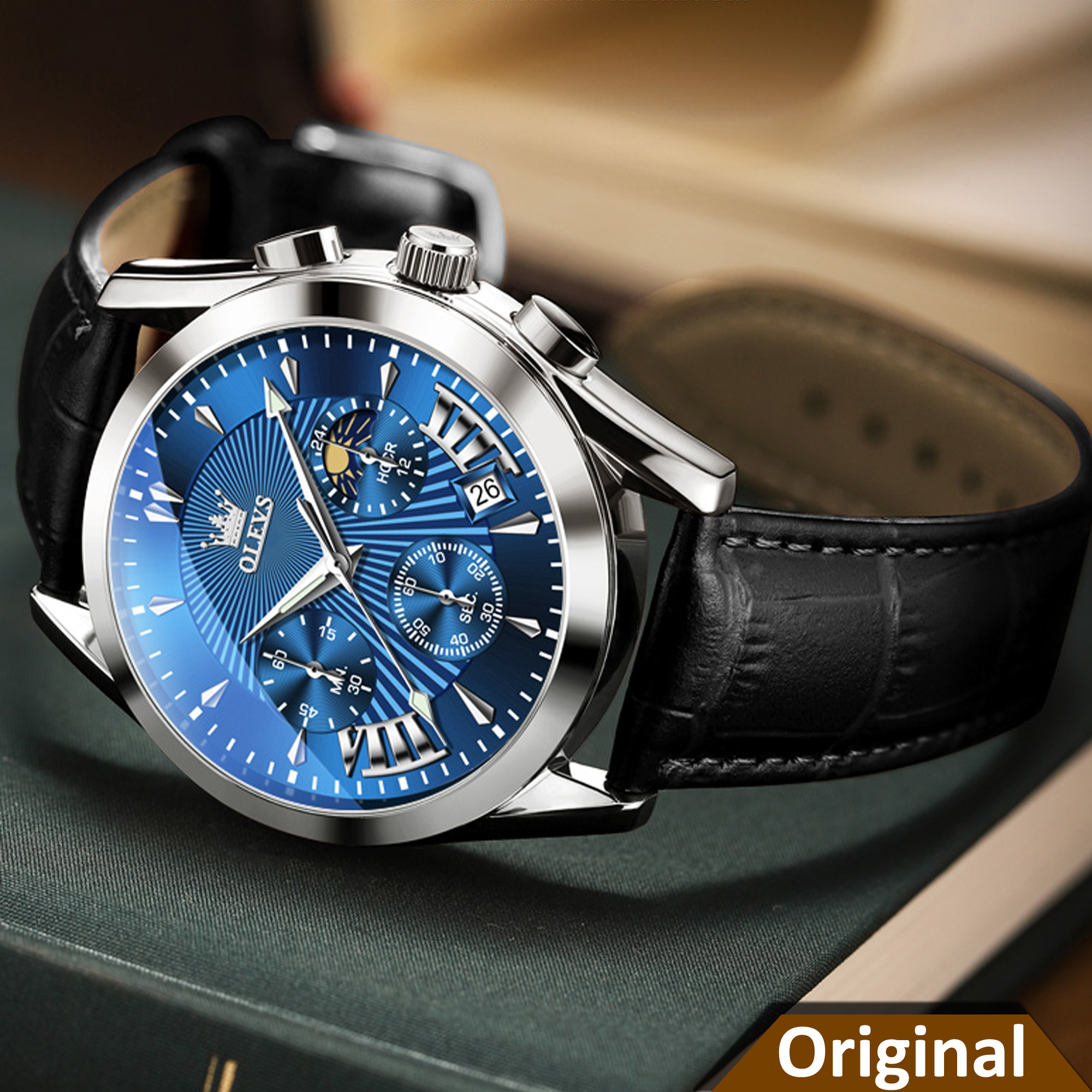 Olevs 2876 Luxury Fashion Chronograph Active Wrist-Watch For Men - Watch For Men - Watch For Men. 