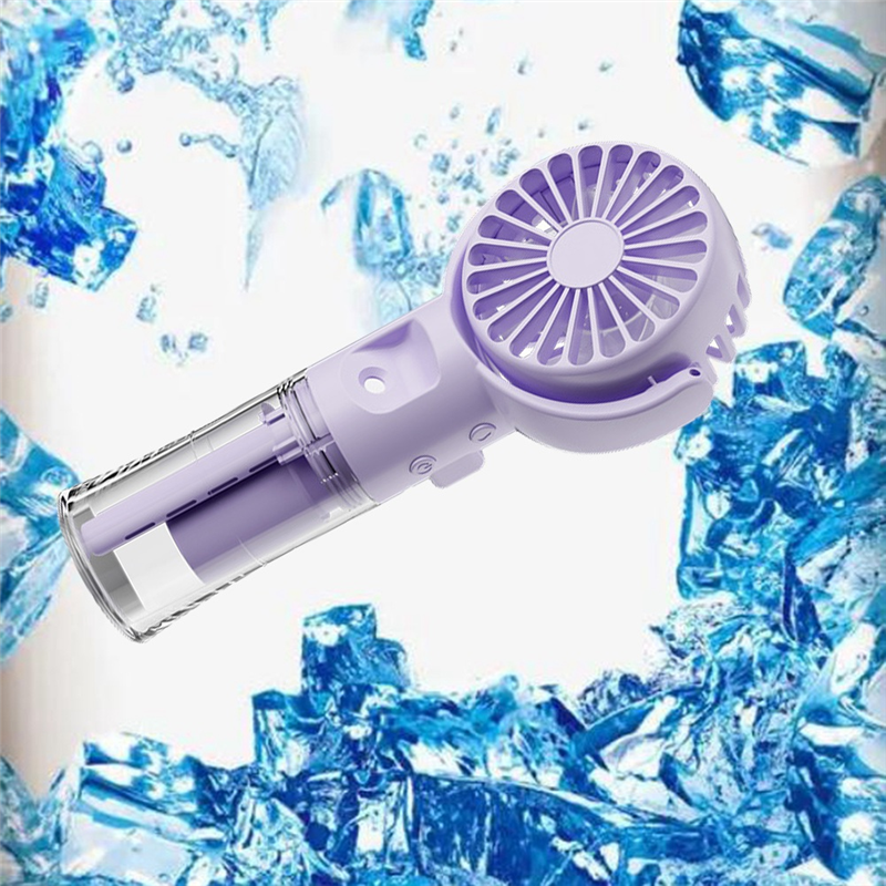 F4 Handheld Misting Fan Humidifying Misting Fan Hanging Neck Fan Folding Mini Handheld Fan White. 