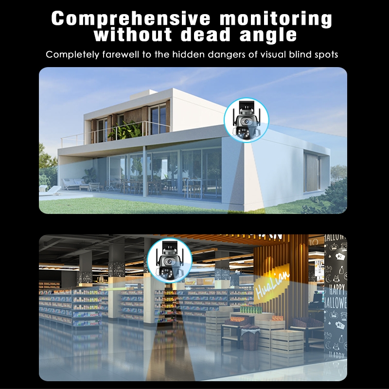 Q821 4MP Binocular Zoom Dual Light Source Outdoor IP67 Waterproof WiFi Camera. 