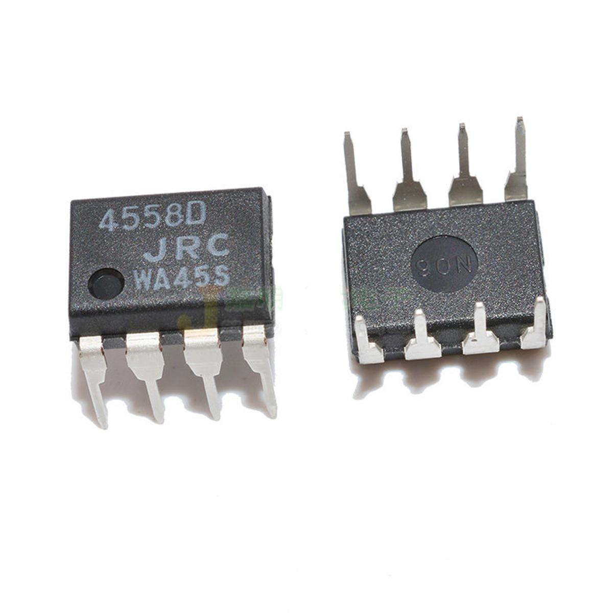 A CLASS 4558 IC 4558D IC JRC4558 JRC4558D OPAMP Chip IC 8 Pin Leads DIP-8 Dual In Line Package Chip