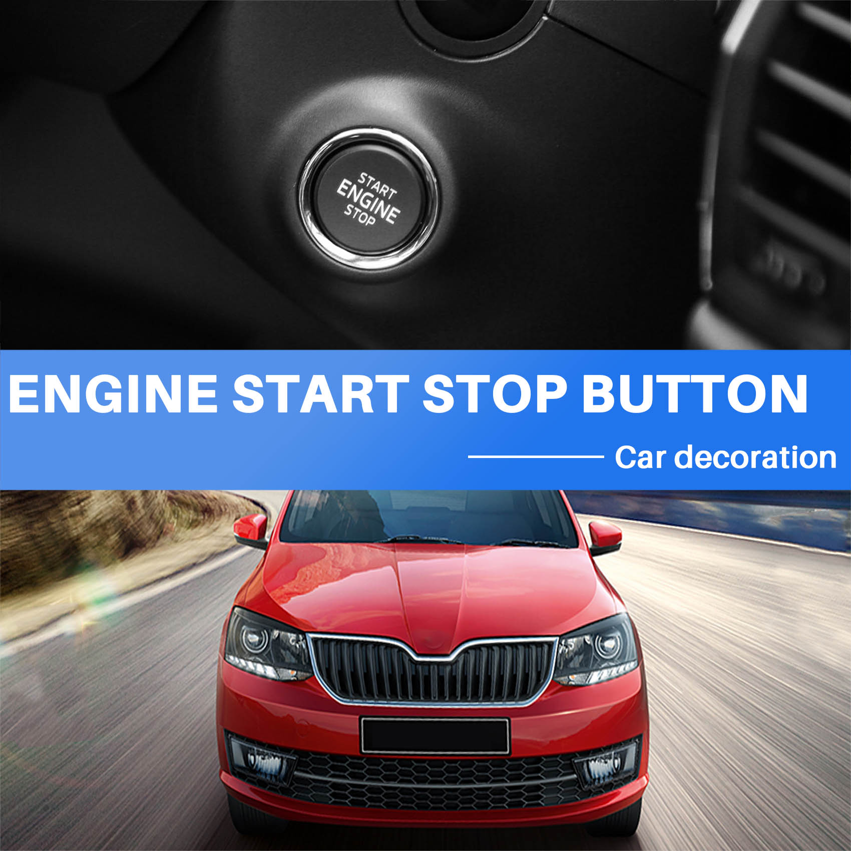 Car Engine Start Stop Button Switch One-Key Start Button for Skoda Octavia 2017-2020 5ED905217. 